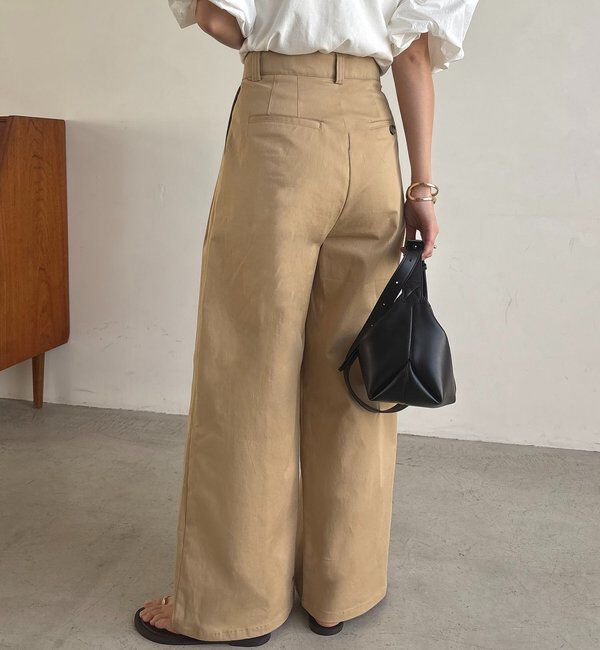  「【ウエスト調整可/低身長サイズあり】2タックチノパン」|チノ|