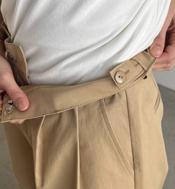  「【ウエスト調整可/低身長サイズあり】2タックチノパン」|チノ|