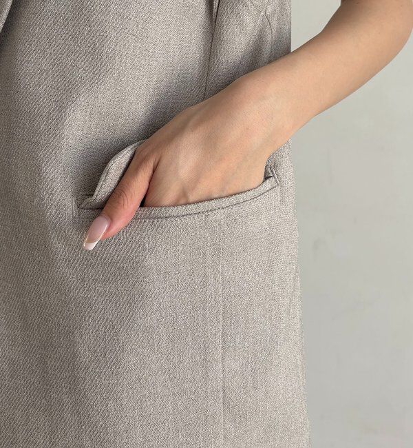  「【防シワ/手洗い可/伸縮性◎】〈C.L〉リネンタッチハーフスリーブジャケット」|ベスト・ジレ|