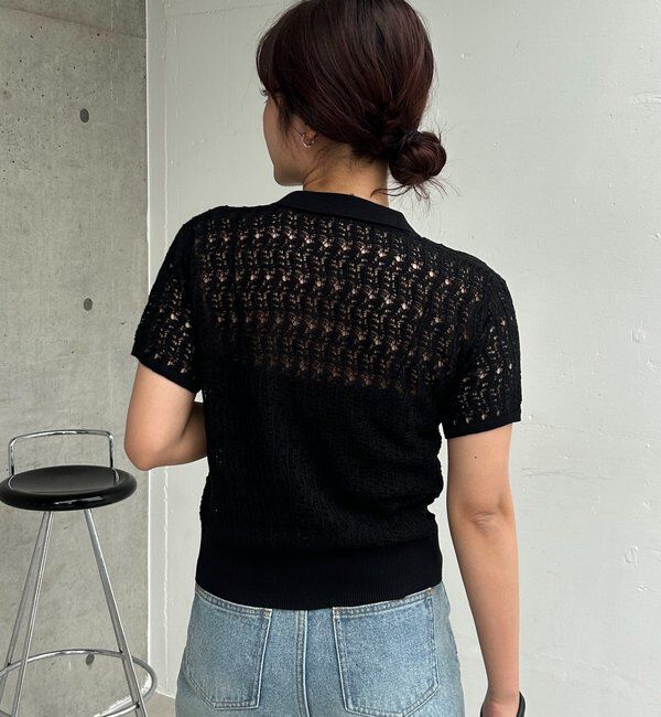  「【華奢見え】レース襟付きカーディガン」|カーディガン|