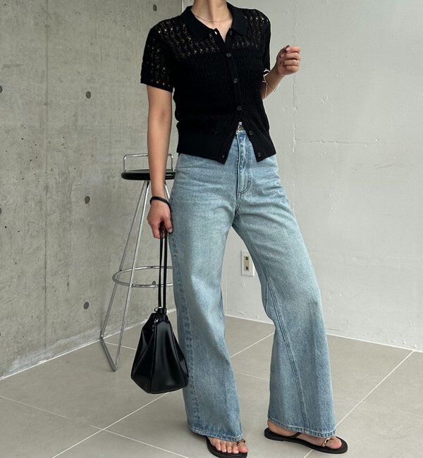  「【華奢見え】レース襟付きカーディガン」|カーディガン|