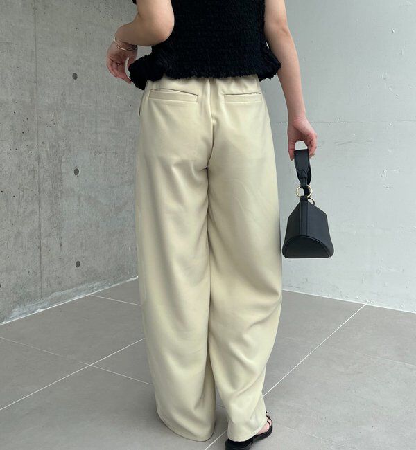  「【こなれ感◎】ギャザーベルトフローパンツ」|チノ|