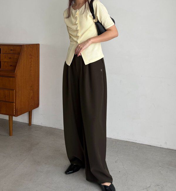  「【こなれ感◎】ギャザーベルトフローパンツ」|チノ|