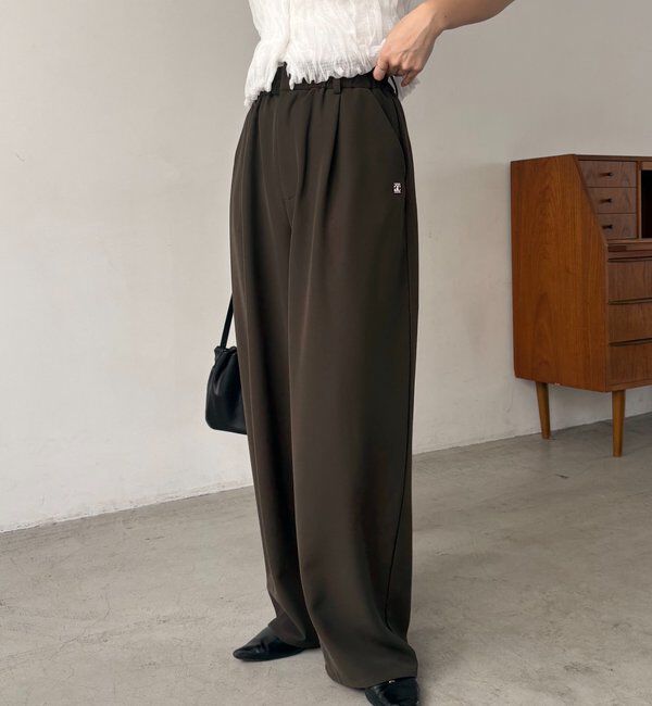  「【こなれ感◎】ギャザーベルトフローパンツ」|チノ|