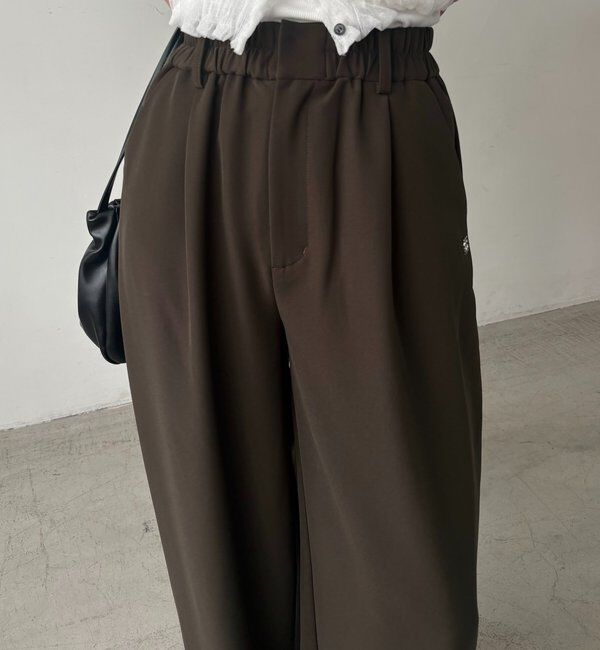  「【こなれ感◎】ギャザーベルトフローパンツ」|チノ|
