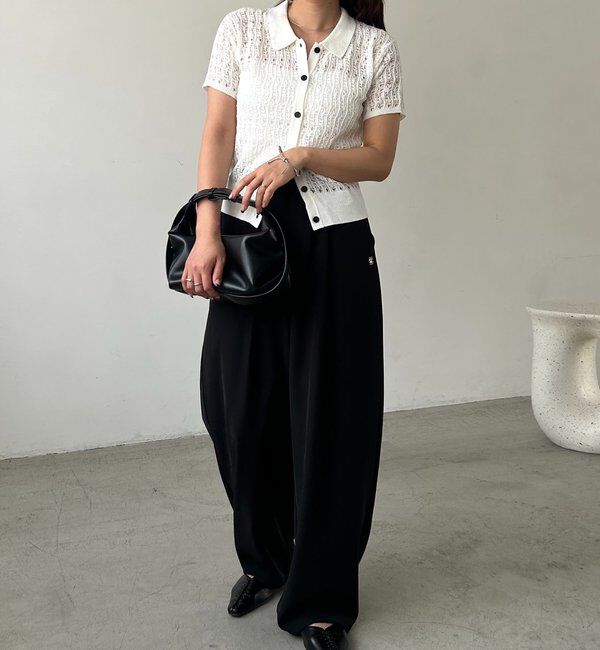  「【こなれ感◎】ギャザーベルトフローパンツ」|チノ|