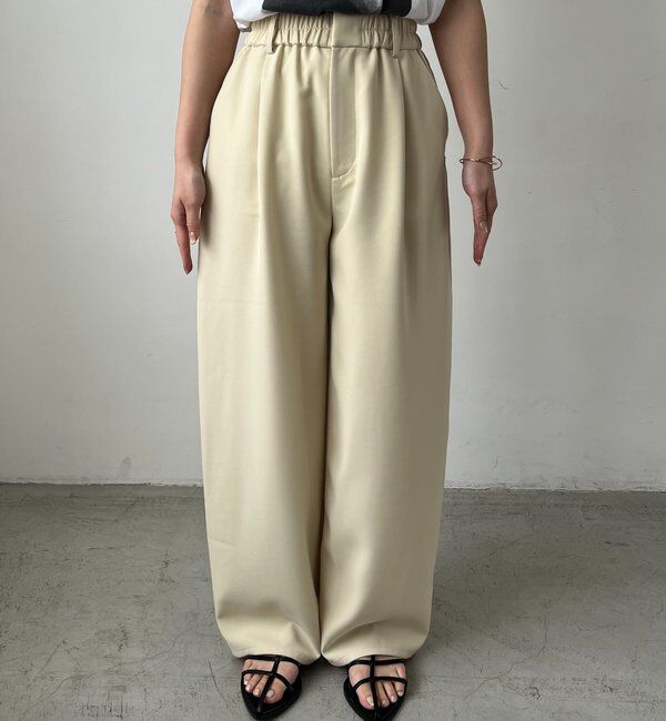  「【こなれ感◎】ギャザーベルトフローパンツ」|チノ|