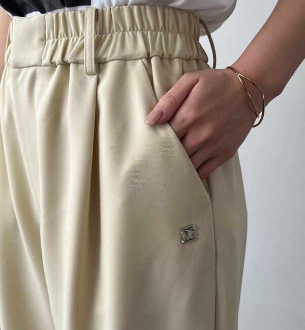  「【こなれ感◎】ギャザーベルトフローパンツ」|チノ|