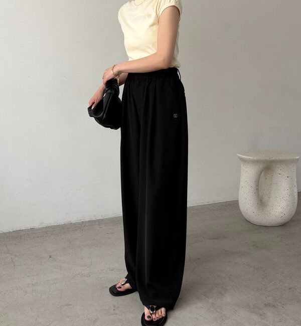  「【こなれ感◎】ギャザーベルトフローパンツ」|チノ|