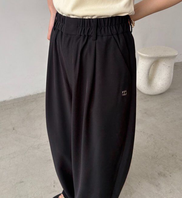  「【こなれ感◎】ギャザーベルトフローパンツ」|チノ|