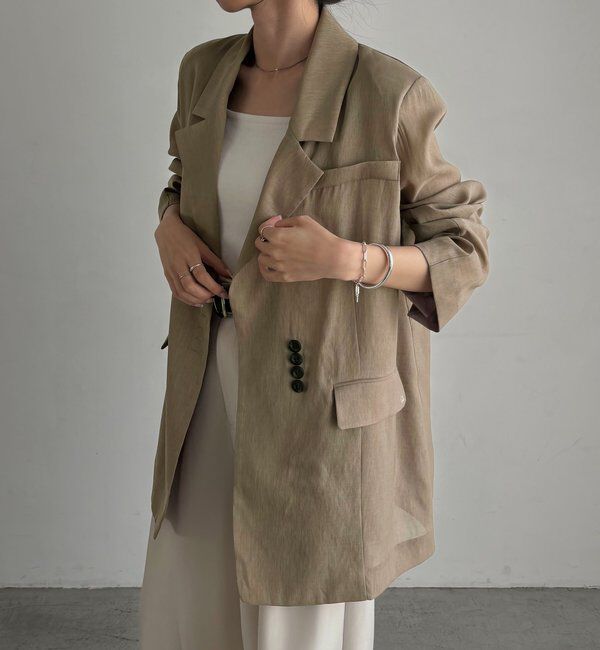  「【防シワ/アンチピリング/手洗い可】〈C.L〉シアーテーラードジャケット」|テーラードジャケット|ベージュ