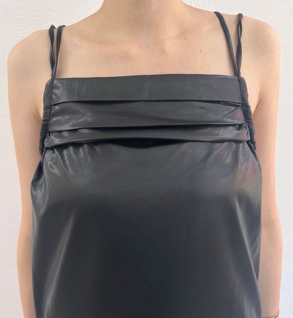  「レザーキャミワンピース」|ワンピース|