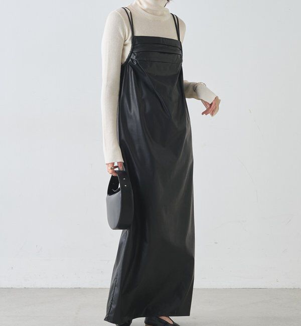  「レザーキャミワンピース」|ワンピース|