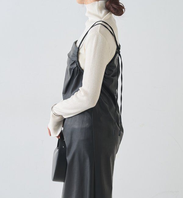  「レザーキャミワンピース」|ワンピース|