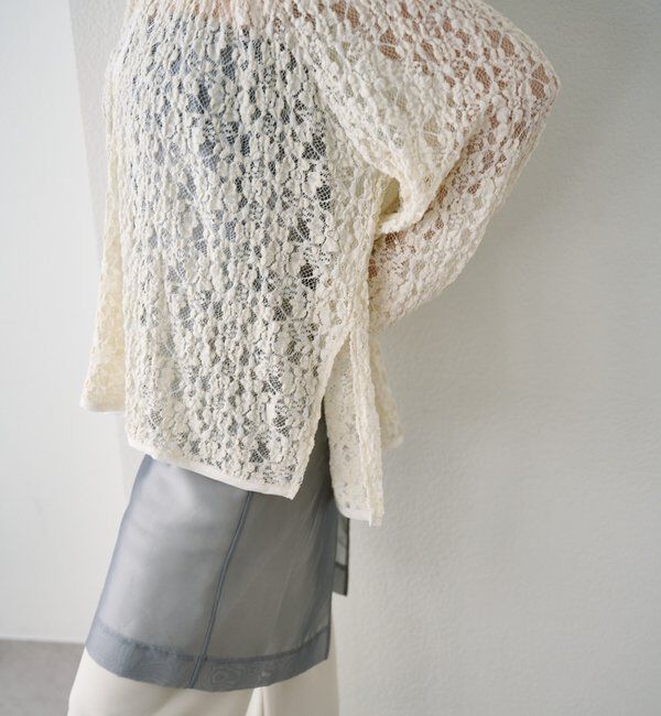  「サイドスリットレースブラウス」|シャツ・ブラウス|