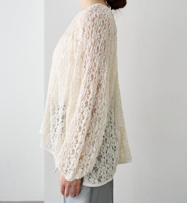  「サイドスリットレースブラウス」|シャツ・ブラウス|