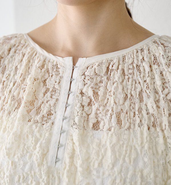  「サイドスリットレースブラウス」|シャツ・ブラウス|