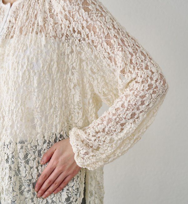  「サイドスリットレースブラウス」|シャツ・ブラウス|