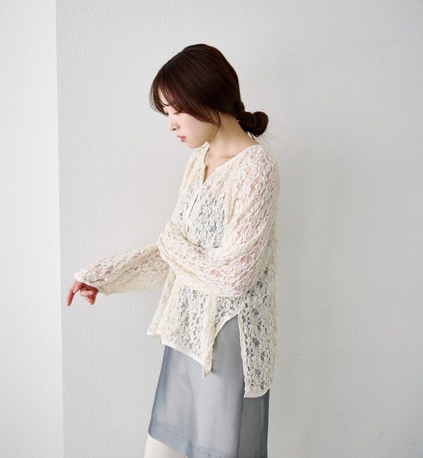  「サイドスリットレースブラウス」|シャツ・ブラウス|