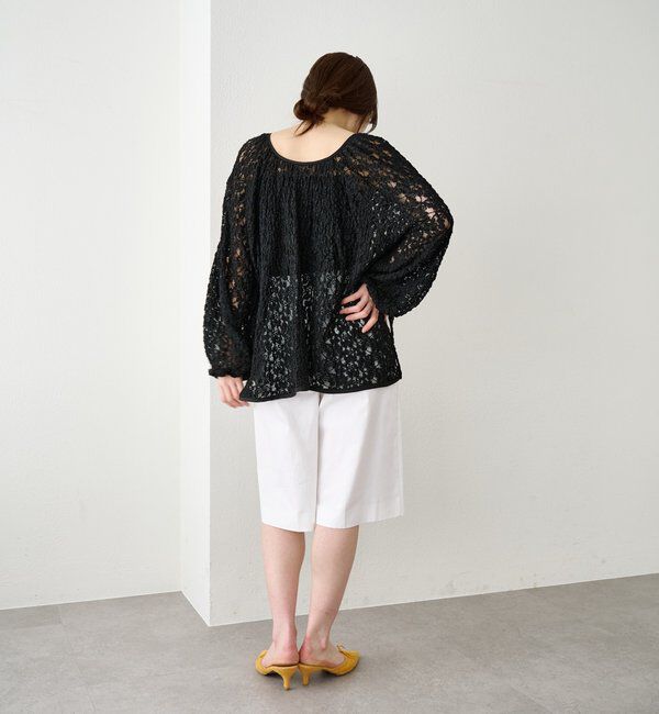  「サイドスリットレースブラウス」|シャツ・ブラウス|