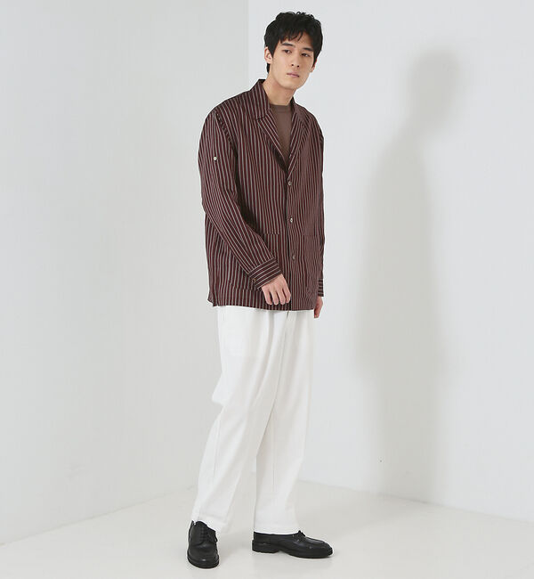 ABAHOUSE「【ストライプ】ラペル シャツジャケット」|シャツ・ブラウス|