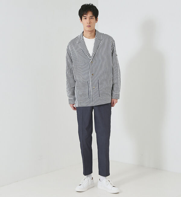 ABAHOUSE「【ストライプ】ラペル シャツジャケット」|シャツ・ブラウス|