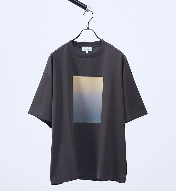 ABAHOUSE「グラデーション グラフィック プリントTシャツ/オーバーサイズ」|Tシャツ・カットソー|グレー系その他1