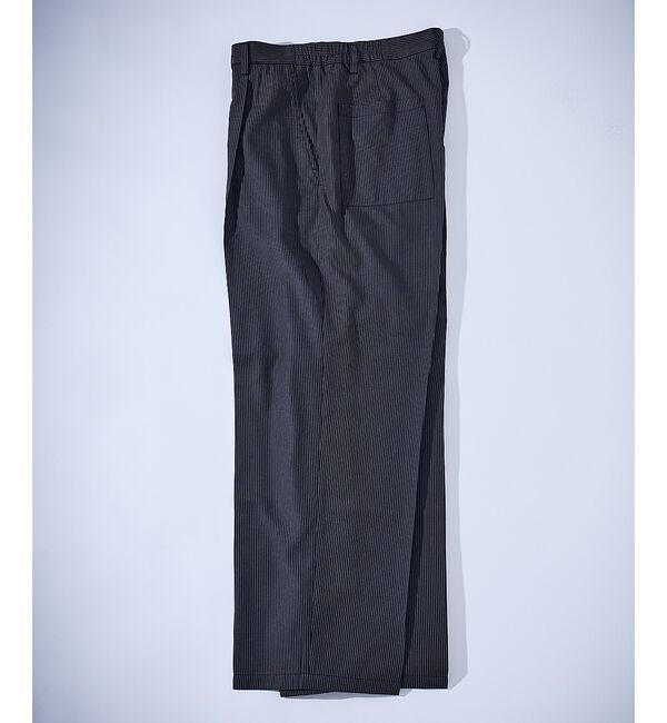 ABAHOUSE「ピンストライプ ワイドストレート イージースラックス / ワイドパンツ」|その他|ネイビー