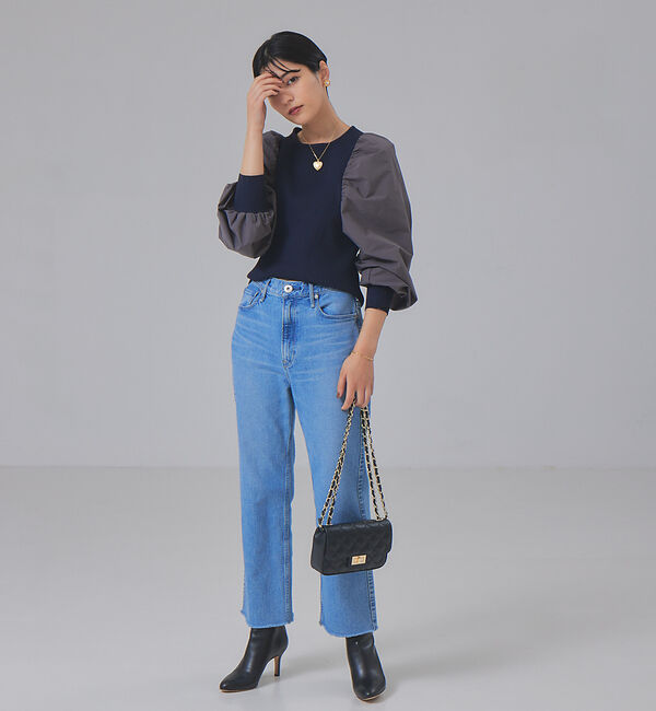 Rouge vif「ファブリックスリーブプルオーバー」|ニット・セーター|