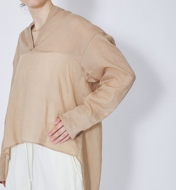 Rouge vif「麻バックスリットVネックシャツ」|シャツ・ブラウス|