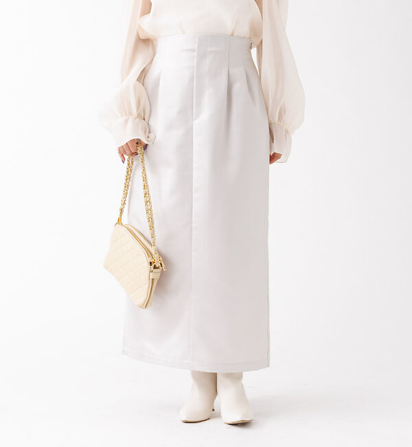 Rouge vif「サテンタックスカート」|スカート|グレージュ