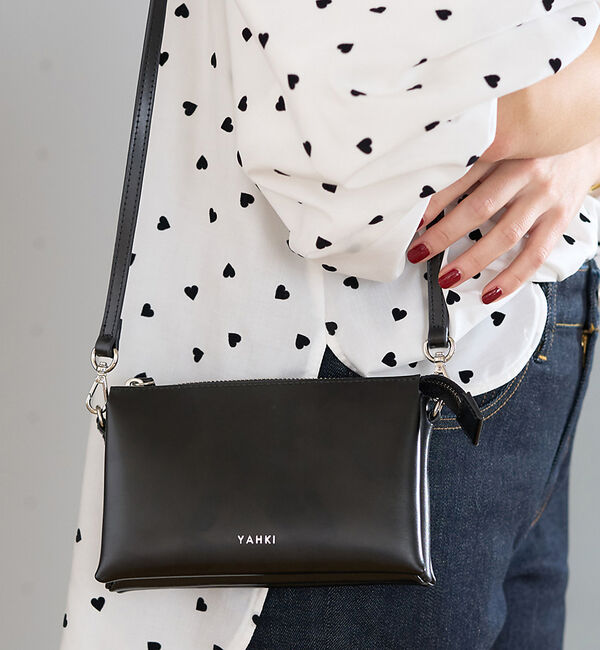 Rouge vif「【YAHKI/ヤーキ】SOFT W FACE ミニショルダーバッグ」|ショルダー・メッセンジャー|ブラック