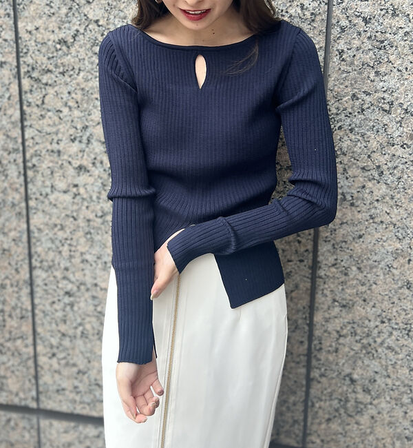 Rouge vif「【一部店舗限定】 カットアウトリブニット」|ニット・セーター|