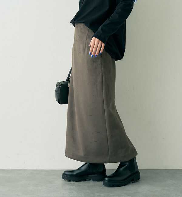 Rouge vif「フェイクスウェードストレッチタイトスカート/ナロースカート」|スカート|