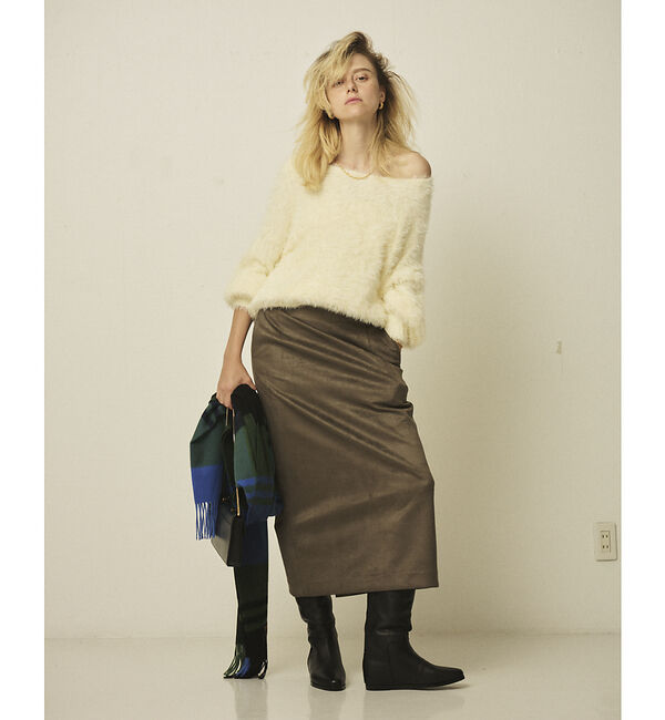 Rouge vif「フェイクスウェードストレッチタイトスカート/ナロースカート」|スカート|