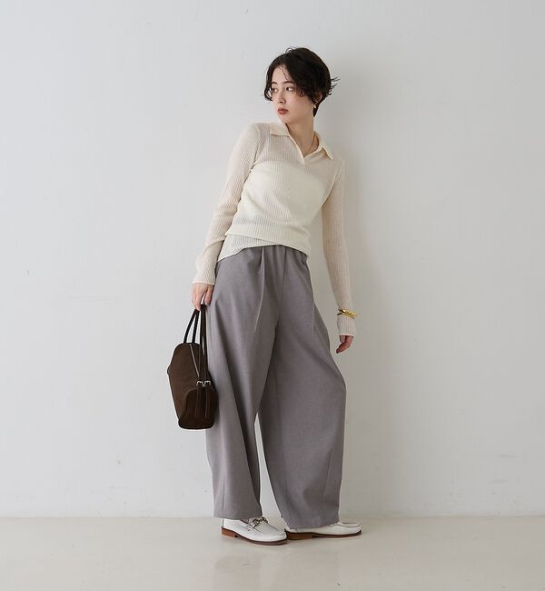 Rouge vif「防縮Wシアーポロリブニット」|ニット・セーター|