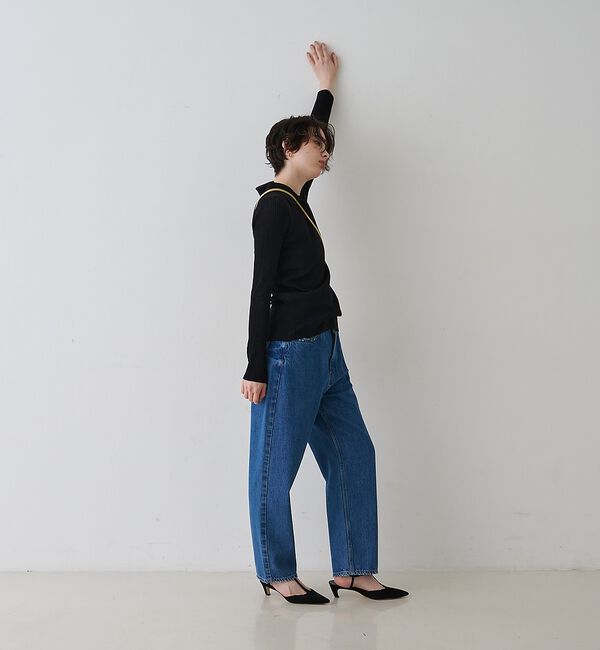 Rouge vif「防縮Wシアーポロリブニット」|ニット・セーター|