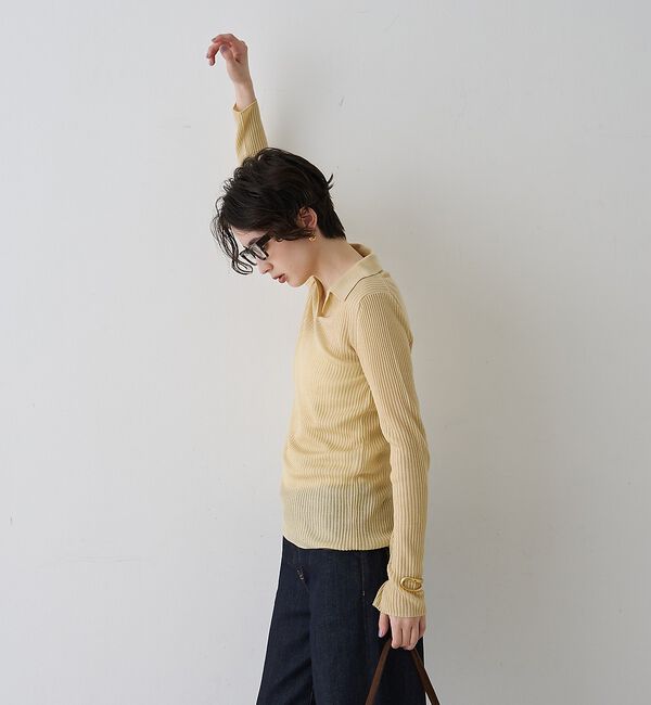 Rouge vif「防縮Wシアーポロリブニット」|ニット・セーター|