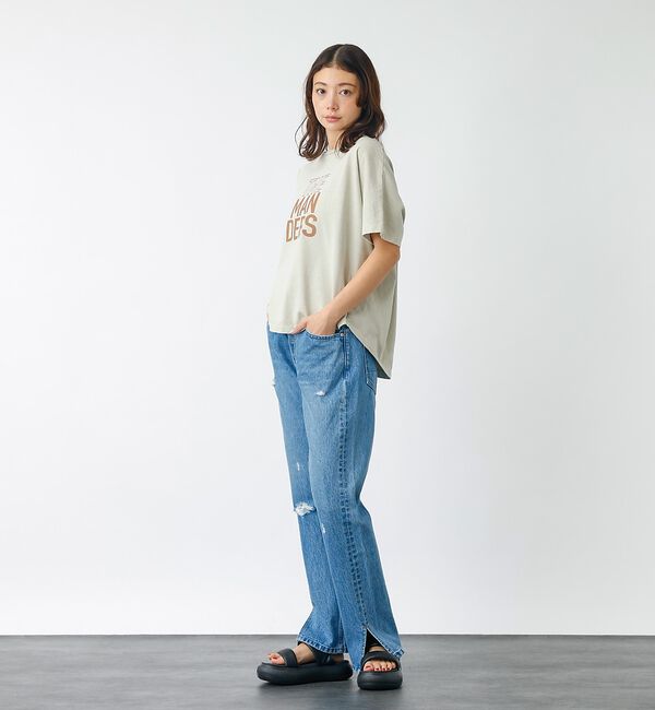 Rouge vif「【157&times;WOADBLUE】Slit Straight / スリット ストレート」|デニム|