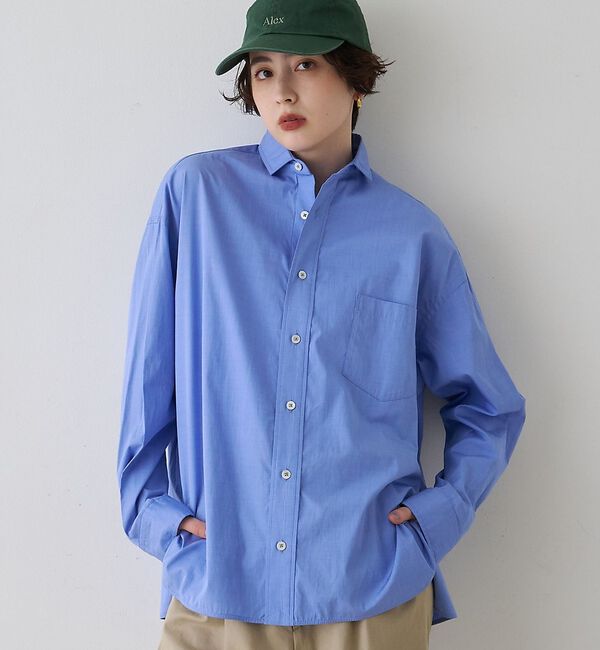 Rouge vif「【定番人気2026SS新作】【TICCA/ティッカ】スクエアビッグシャツ」|シャツ・ブラウス|ブルー