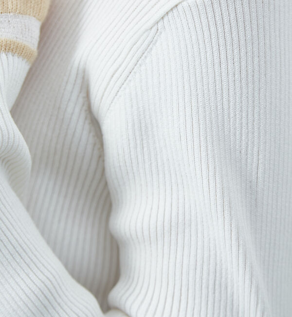 qualite「バイカラースリーブニット」|ニット・セーター|