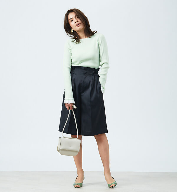 qualite「バイカラースリーブニット」|ニット・セーター|