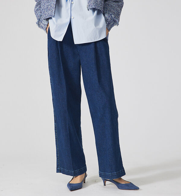 qualite「【e&times;qualite】トラウザーデニム」|デニム|インディゴ