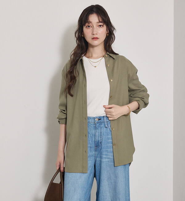 qualite「ソフトサキソニー2WAYシャツ」|シャツ・ブラウス|