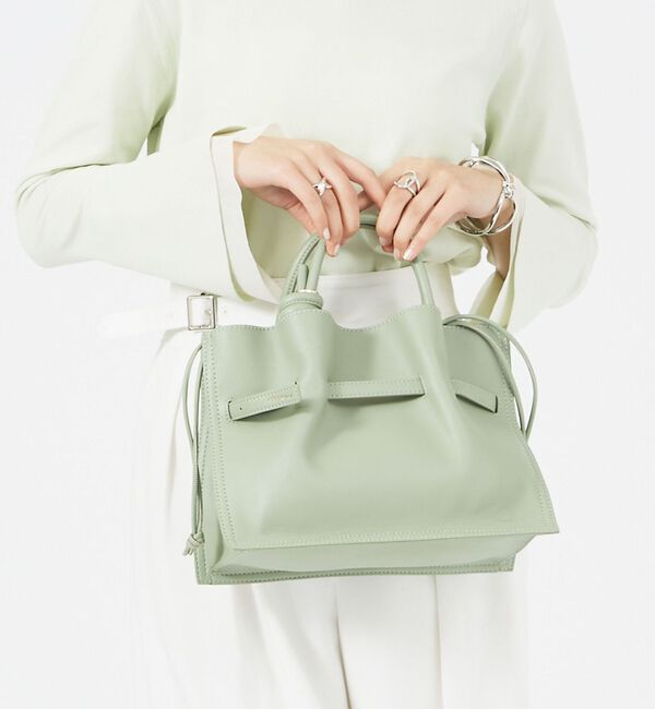 LOWELL things「Swell/2WAYギャザーオープントートBAG mini」|ショルダー・メッセンジャー|セージグリーン