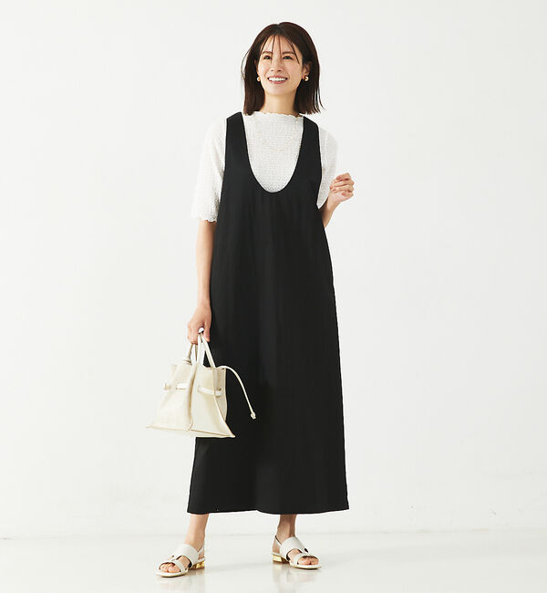 abahouse mavie「【大人のいちまんワンピ】UネックZIP2WAYワンピース」|ワンピース|