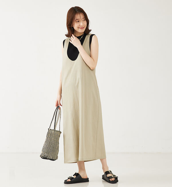 abahouse mavie「【大人のいちまんワンピ】UネックZIP2WAYワンピース」|ワンピース|