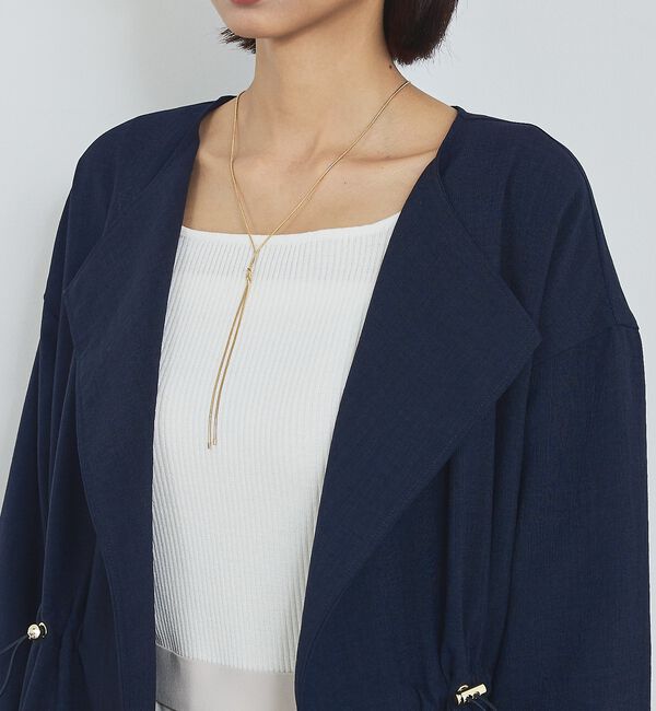 abahouse mavie「【春アウター】ノーカラーコート/通勤/きれいめ/ロング/セミオケ/春服」|ノーカラーコート|