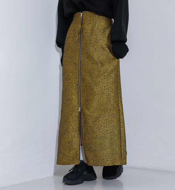 NOMINE「ジャガード ジップ スカート」|スカート|マスタード