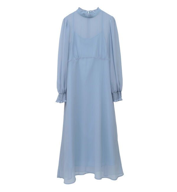 TIARA「フリルハイネックフレアドレス」|ワンピース|